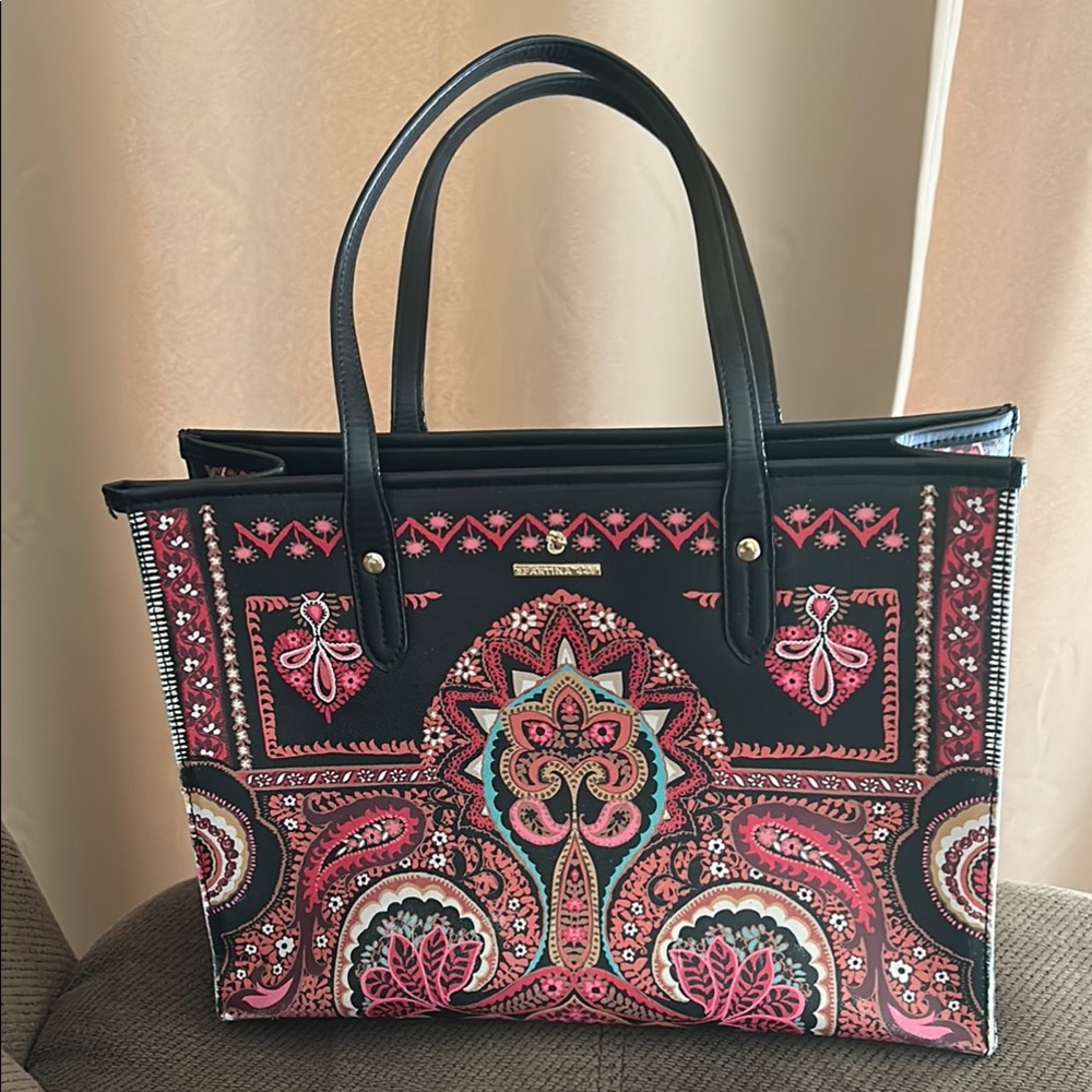 Spartina 449 Retreat Midnight Coral Medium Box Tote